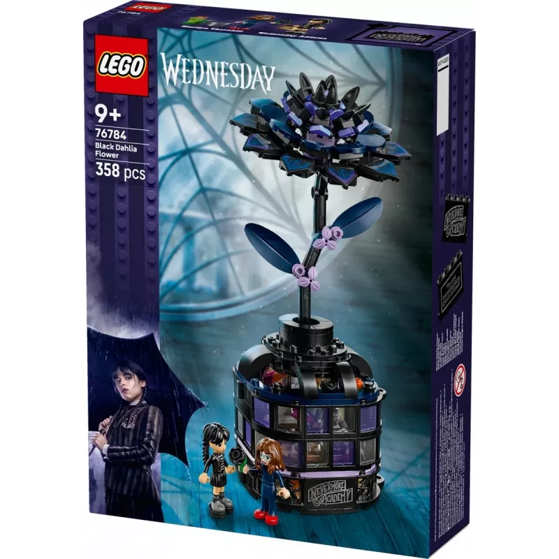 LEGO konstruktors LEGO Wednesday 76784 Melns Dahlia Flower — dekoratīvs modelis, 358 gab., 9+ gadi