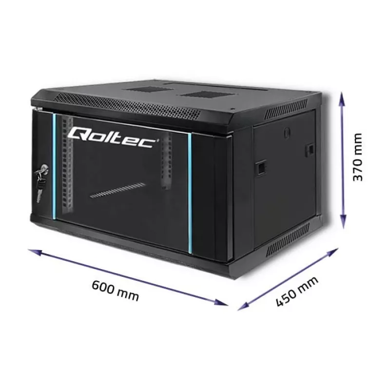 Qoltec 54462 RACK skapis 19 | 6U | 600 x 370 x 450