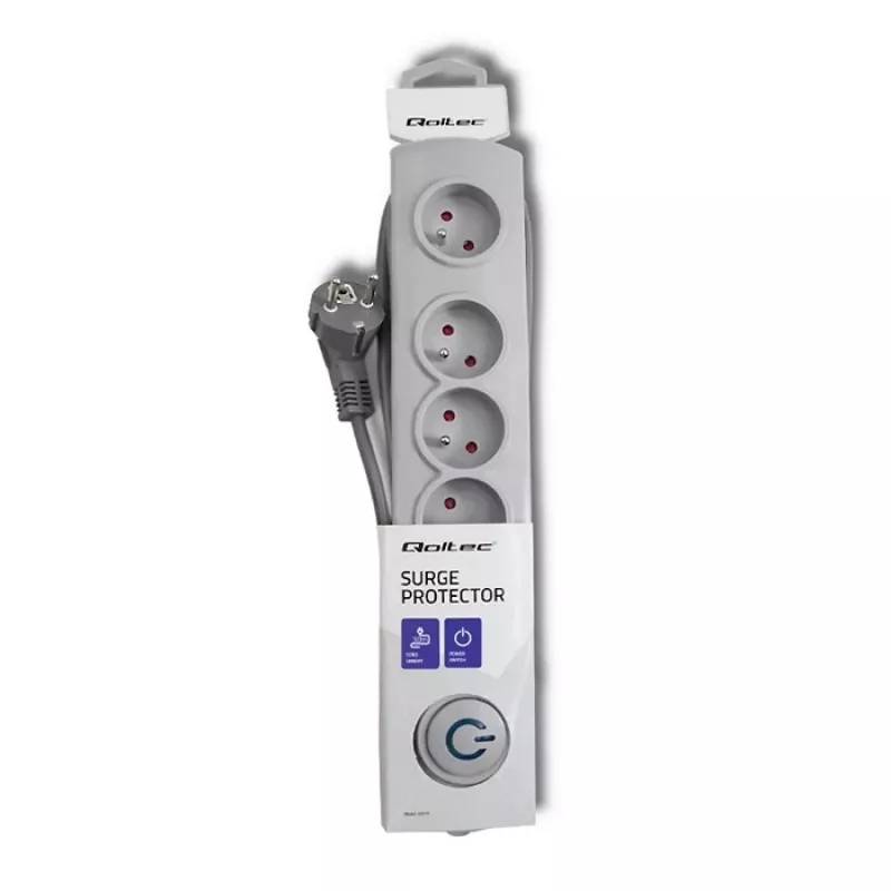 Pārsprieguma aizsargs Qoltec 50272 Pelēks 5 maiņstrāvas ligzdas 230V 3m