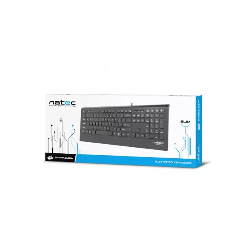 Natec Barracuda - Tastatūra - US - Melna - Tastatūra - ASV angļu - Melna
