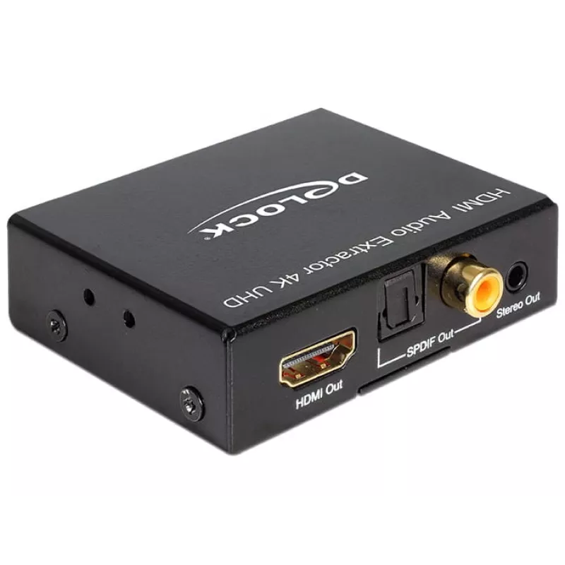 HDMI stereo / 5.1 kanālu audio ekstraktors 4K, adapteris melns