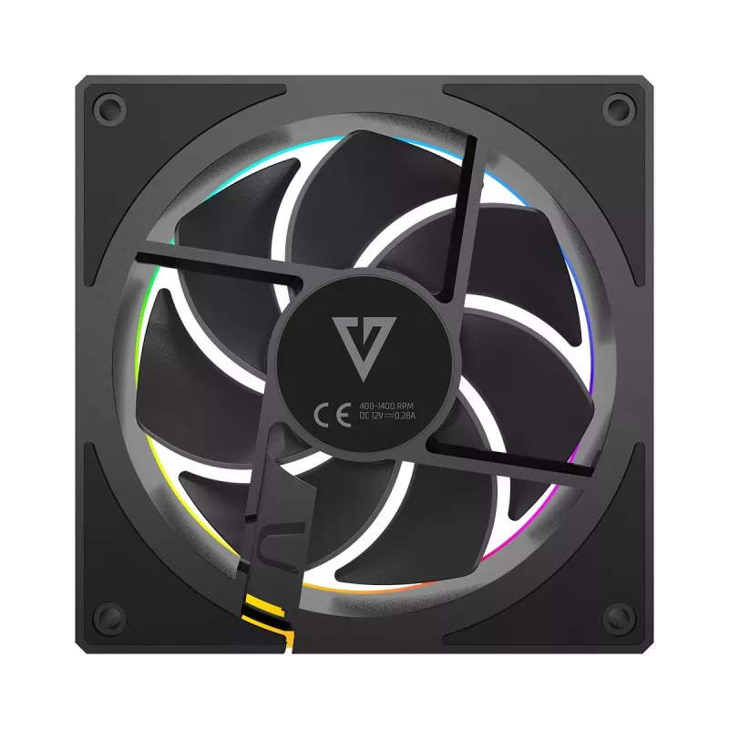 Dzesēšanas ventilators MODECOM VOLCANO LOOP 120 ARGB, 120 mm, PWM, 400–1400 RPM, melns