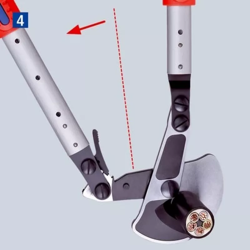 Kabeļu šķēres Knipex 9532038, sprūdrata darbības griezējinstruments kabeļiem