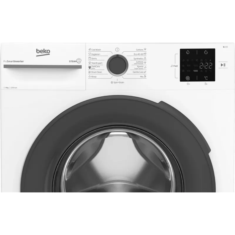 BEKO veļas mazgājamā mašīna BM1WFSU39223WA, 9 kg, energoefektivitātes klase B, 1200 apgr./min, dziļums 54,6 cm