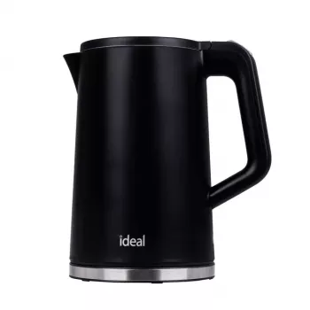 IDEAL tējkanna 1,7 l, tērauda korpuss, jauda 1500 W, melna