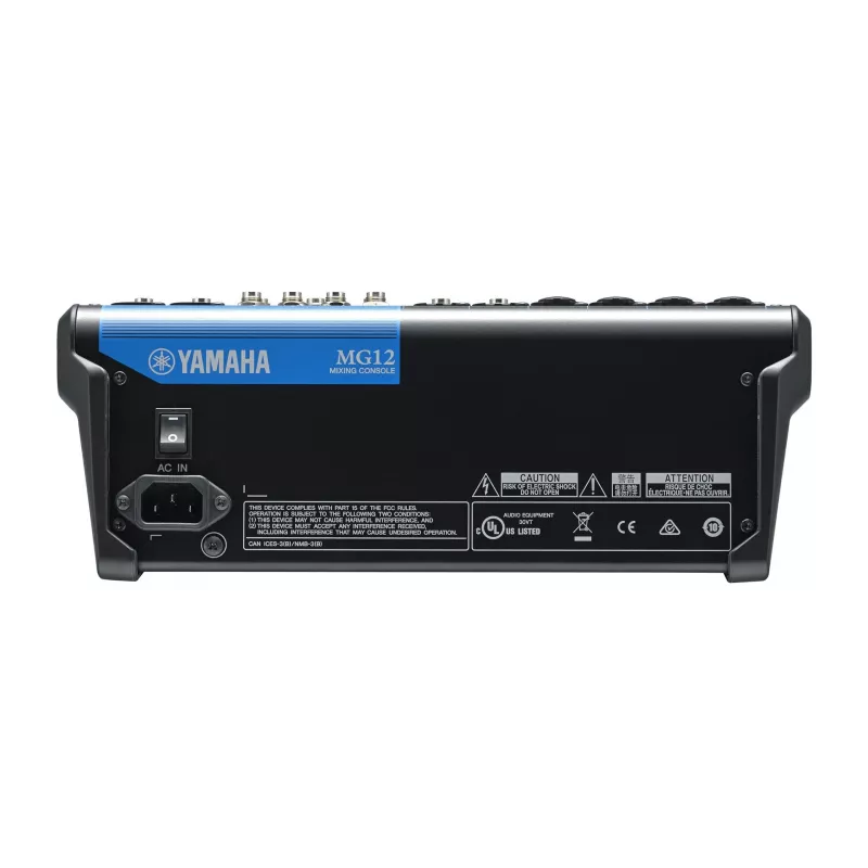 Audio mikseris YAMAHA MG12 12 kanālu, 24 bitu DSP, 192 kHz paraugu ņemšanas frekvence, 48 V fantoma barošana