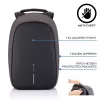 Mugursoma XDDESIGN Bobby Hero Small, pretaizdzīšanas, 11,5 L, planšetdators līdz 12,9 collām, PET/putas, melna