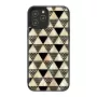 Aizsargājošs tālruņa vāciņš iKins Apple iPhone 12 / 12 Pro — piramīdas raksts, melns