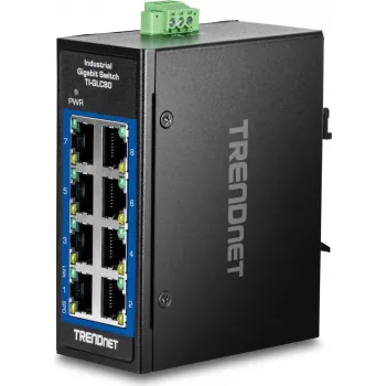 Trendnet 8 portu industriālais Gigabit DIN-sliedes mini slēdzis