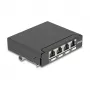 Patch panel DELOCK Mini Desktop RJ45 4-portu Cat.6A ekranēts melns, metāla, 90×22×93 mm