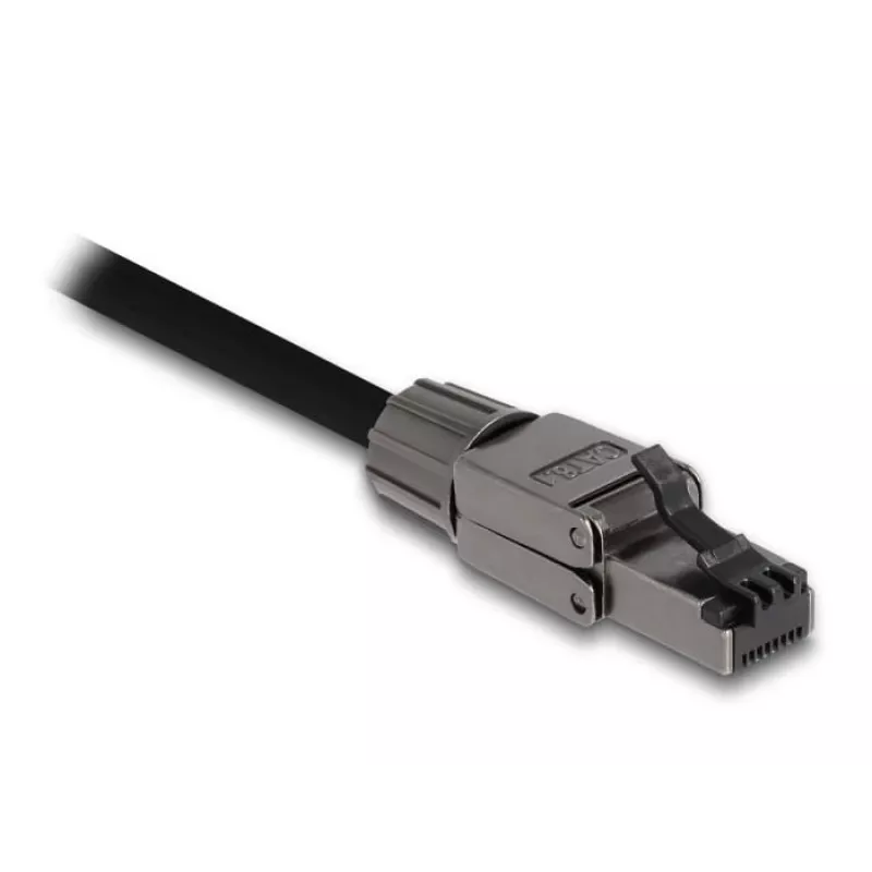 Tīkla kabelis DeLOCK RJ45 spraudnis Cat.8.1 STP bez instrumentiem Melns