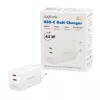 Divkāršs USB ligzdas adapteris 65W, 2xUSB-C, balts