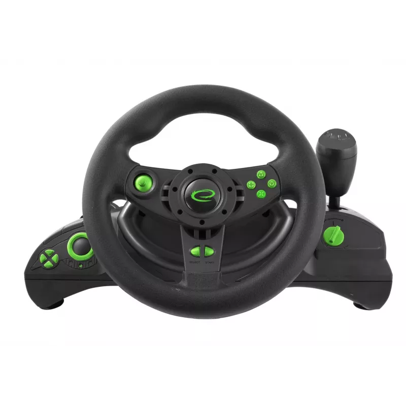 Esperanza EGW102 Gaming Controller stūres rats PC, PlayStation 3 Digital USB melns, zaļš