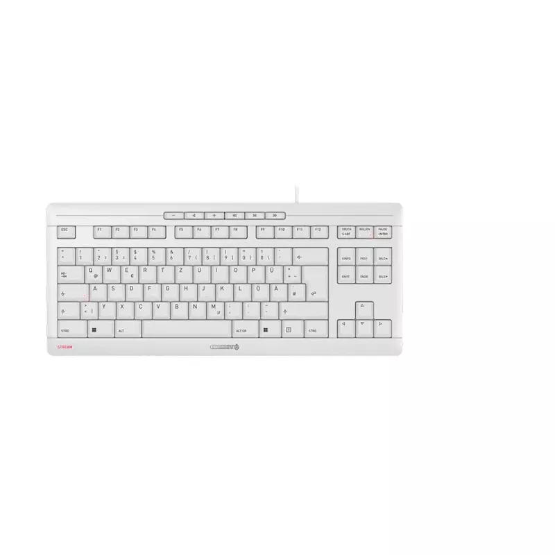 CHERRY STREAM TKL tastatūra, universāla, USB, QWERTZ, vācu, balta