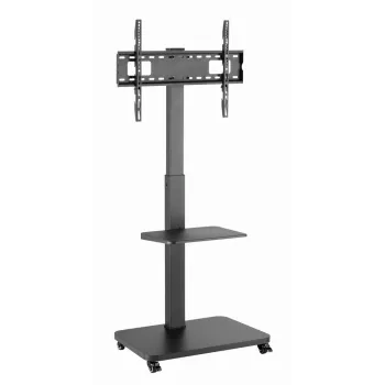 Gembird TVS-75S-02 televizora grīdas statīvs ar ritenīšiem, 37–75 inch, melns