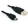 USB kabelis DeLOCK 82252 USB 2.0 1,5 m USB A Mini-USB B melns