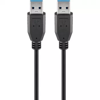Wentronic Goobay USB 3.0 SuperSpeed kabelis, melns, 1,8 m - USB 3.0 spraudnis (A tips) > USB 3.0 spraudnis (A tips) (93928)