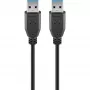 Wentronic Goobay USB 3.0 SuperSpeed kabelis, melns, 1,8 m - USB 3.0 spraudnis (A tips) > USB 3.0 spraudnis (A tips) (93928)