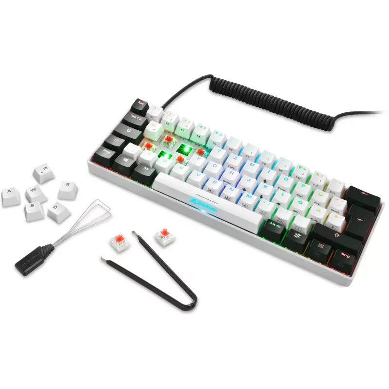 Sharkoon SGK50 S4 Tastatūra Spēļu USB QWERTZ Vācu Balta RGB LED