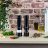 Russell Hobbs 28010-56 Electric Salt Mill Set (High Quality, Automatic, Adjustable Grinding, Light on Base, Melns Metal Design) Pepper Mill