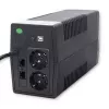 Qoltec Monolith UPS Double-conversion Online 0,65 kVA 360 W 2 AC kontaktligzdas