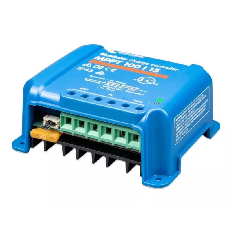 MPPT saules uzlādes regulators Victron Energy BlueSolar 100/15 – 15 A, maks. PV 100 V