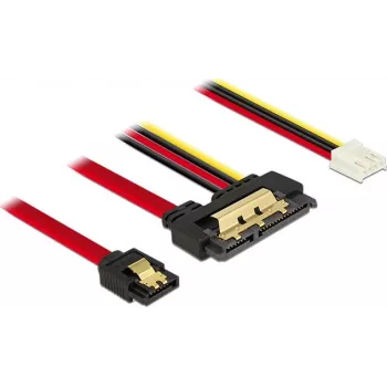 SATA kabelis DeLOCK 85234 0.3 m SATA 7-pin + Molex 4-pin SATA 22-pin Melns
