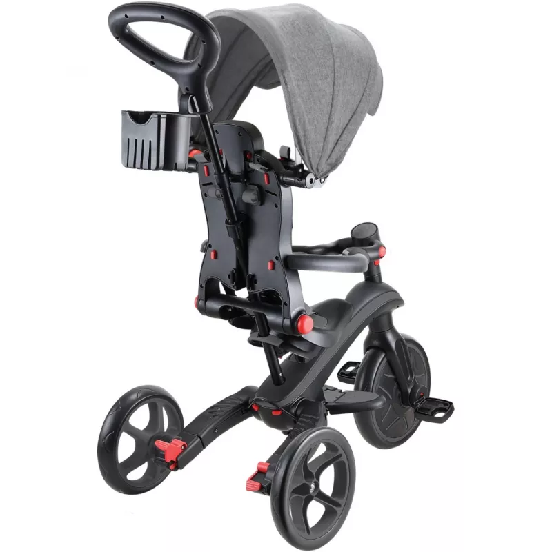 Explorer Trike Foldable 4 in 1, bērnu transportlīdzeklis pelēks