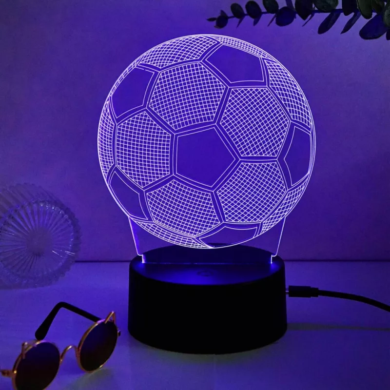 Galda lampa MANTA SNL124RGB RGB 3D gaismas dekoru bumbas, krāsu mainošas gaismas diodes, dekoratīvs apgaismojums