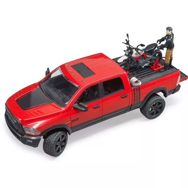 Dodge RAM 2500 Power Wagon ar piekabi un motociklu Ducati 02502 BRUDER