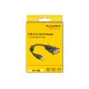 DeLOCK 61549 seriālais kabelis, melns, 0,25 m, USB Type-A uz RS-232