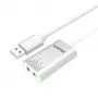 Audio pārveidotājs Unitek Y-247A, sudraba, USB Typee-A savienotājs, kompakts 12×28×46 mm