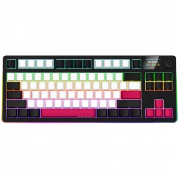 LORGAR KBP70TKLW, bezvadu TKL mehāniskā spēļu tastatūra Pro, melna/sarkana, EN izkārtojums