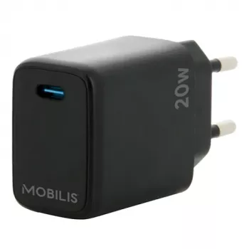 Mobilis - Strāvas adapteris - ātrs - 20 W - PD/PPS (24 kontaktu USB-C) - Melns - Eiropa (001361)