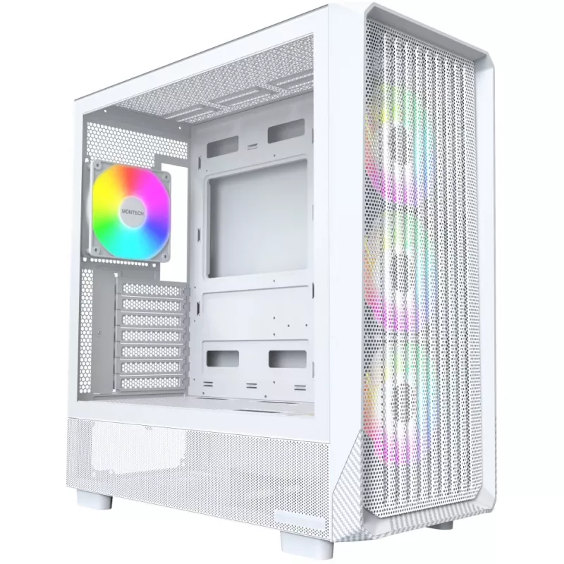 PC Case Montech X5 Midi Tower balta ATX 3x140mm Fans