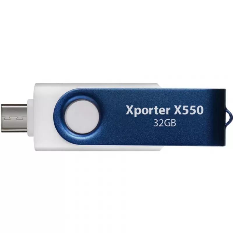 Xporter X550 32GB, USB zibatmiņa zila/balta, USB-A un USB-C 3.2 Gen 1