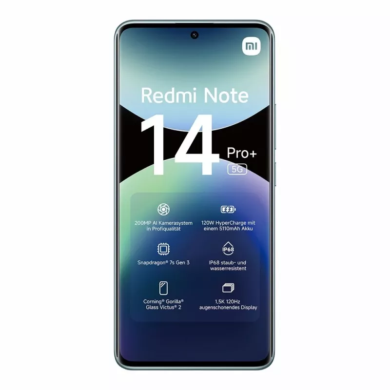 Viedtālrunis Xiaomi Redmi Note 14 Pro+ 5G — 6.67 collu AMOLED, 8 GB RAM, 256 GB, 200 MP, IP68, 5110 mAh