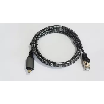 Tīkla kabelis AKTBXKS6USBC30B RJ-45 USB C kabelis 6. kategorija 3m melns