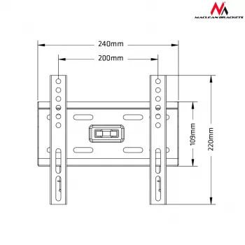 TV sienas stiprinājums MACLEAN MC-777 televizoriem 13 collas–42 collas, līdz 35 kg, VESA 75x75–200x200, metāls, melns