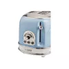 Ariete 155 Design 2 Slice Toaster ar sviestmaižu turētājiem, 6 grauzdēšanas līmeņi, 810 W, nerūsējošā tērauda korpuss, noņemama drupaču paplāte, pasteļzils