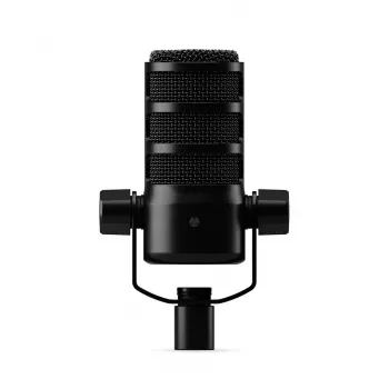 Studijas mikrofons RØDE PodMic USB — kardioīds XLR/USB, 24 bitu/48 kHz, USB-C, austiņu izeja, rotējoša skaļuma poga, melns
