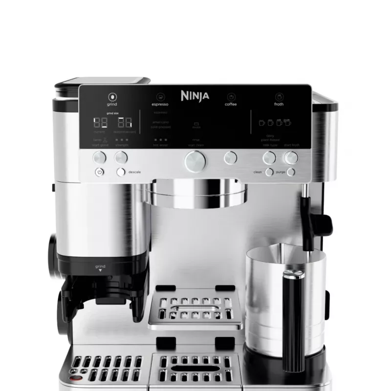 Espresso automāts Ninja ES601EU — 2 L ūdens tvertne, 1 tases tilpums, melns/nerūsējošais tērauds
