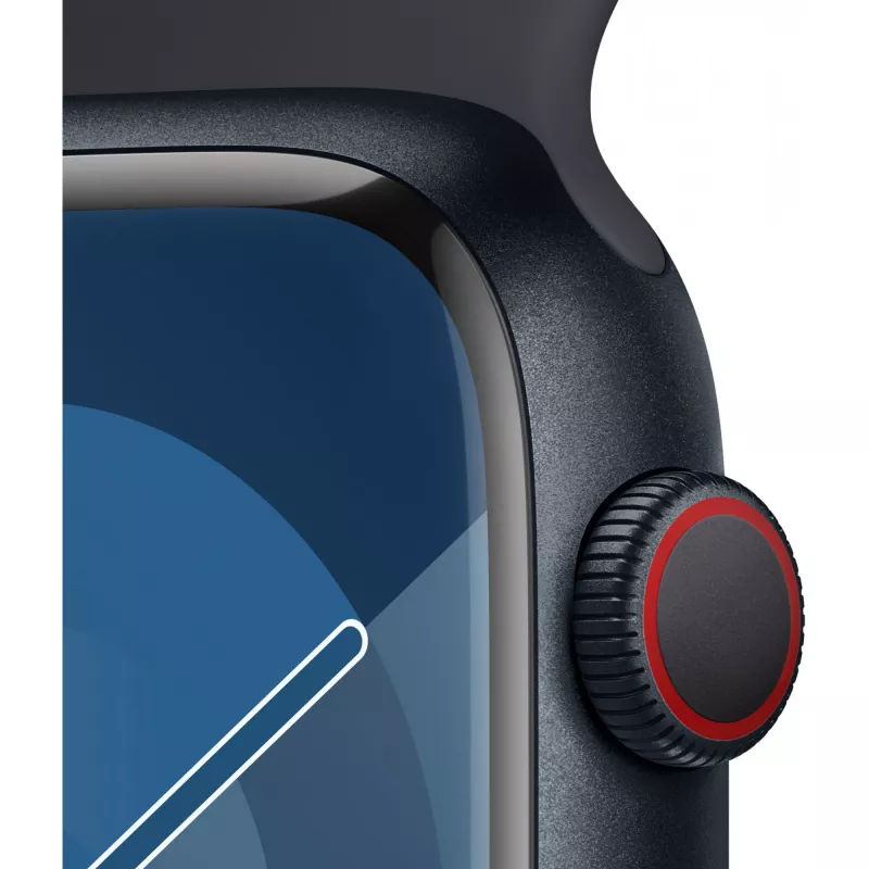 APPLE Watch Series 9 GPS + Cellular 45mm Midnight alumīnija korpuss ar Midnight sporta siksnu - M/L (MRMD3QF/A)