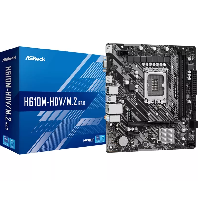ASRock H610M-HDV/M.2 R2.0 LGA1700 DDR4 Micro-ATX mātesplate