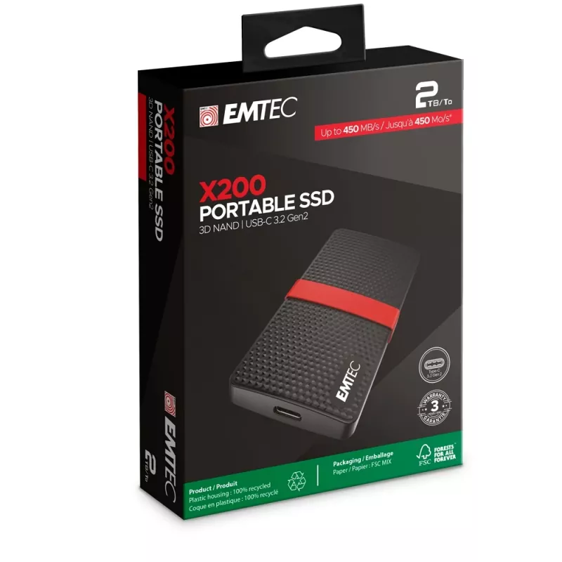 SSD Emtec 1TB Portable USB Type-C 3.2 Gen 1 X200