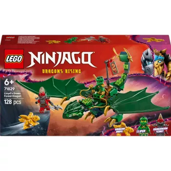 Konstrukciju rotaļlietu komplekts LEGO NINJAGO 71829 Lloyd's zaļa Forest Dragon, 128 gabali, 2 minifigūras, vecumam no 6 gadiem