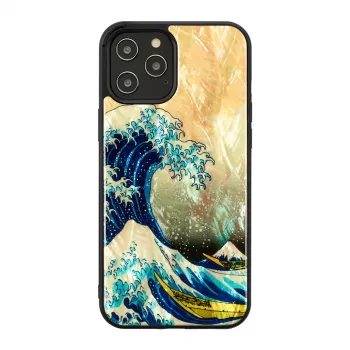 Aizsargtelefona maciņš iKins Apple iPhone 12 Pro Max ar Great Wave dizainu