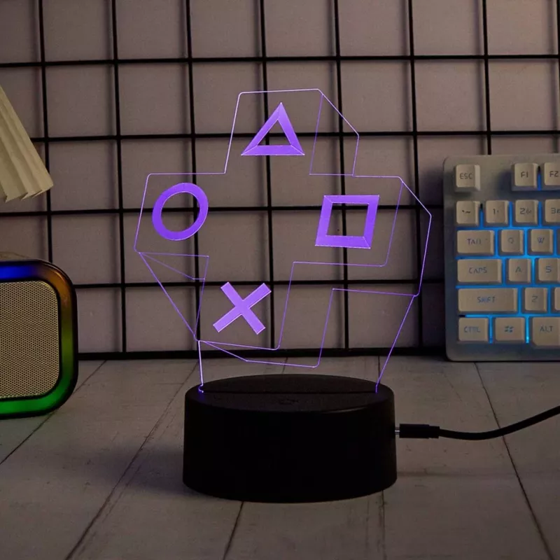 Galda LED lampa MANTA SNL122RGB RGB 3D gaismas dekors, krāsu mainošs RGB, USB barošana