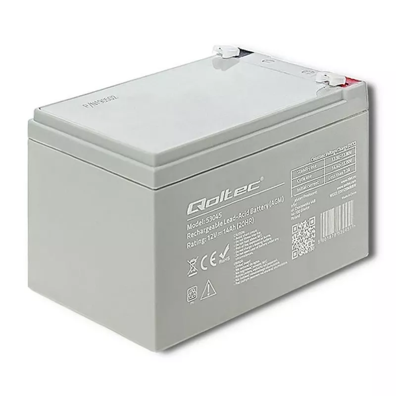 Qoltec 53045 AGM akumulators 12V 14Ah