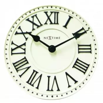 NeXtime klok 5187wi London Table, Ø16 cm, Wall, Balts/ Melns+B32